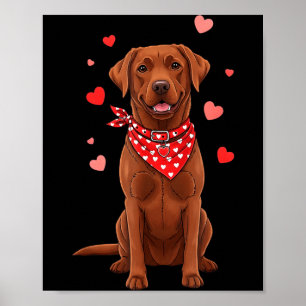 Póster Labrador Retriever San Valentín Amante Perros Cora