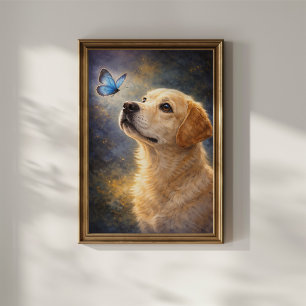 Póster Labrador y Mariposa