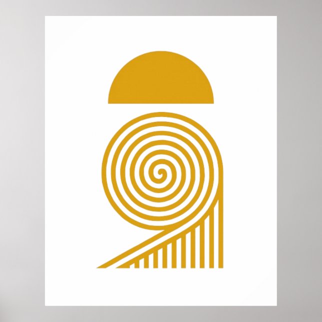 Póster Labyrinth of Light – Sun and Golden Spiral (Frente)