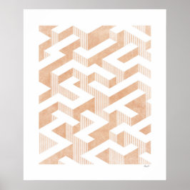 Póster Labyrinth Terracotta Art Print Poster