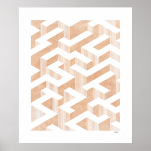 Póster Labyrinth Terracotta Art Print Poster