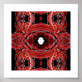 Póster Labyrinthine Abstract Red Black White Fluid Art