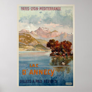 Póster Lac d'Annecy/Annecy, Savoy, Francia/Viajes de époc