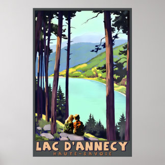 Póster Lac D'Annecy Haute Savoie France Travel Poster Art