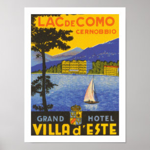 Póster Lac de Como (blanco)