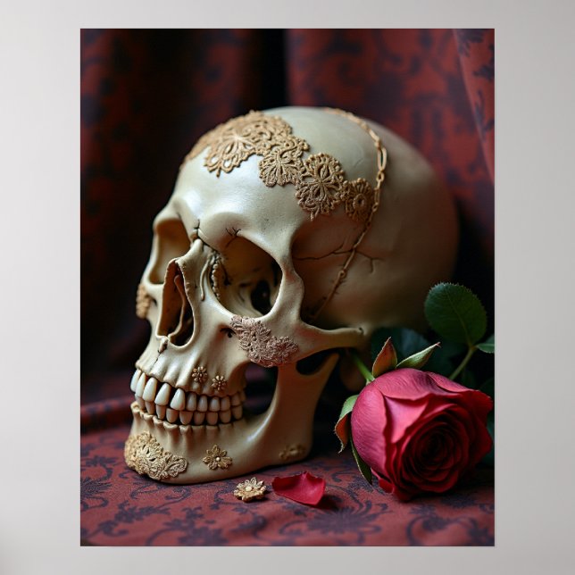 Póster Lace & Decay – A Victorian Gothic Skull (Frente)