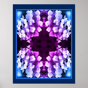 Póster Lacecap Hydrangea Black White Tintact Resumen