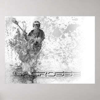 Póster Lacrosina vintage Splatter B/W Horizoncial