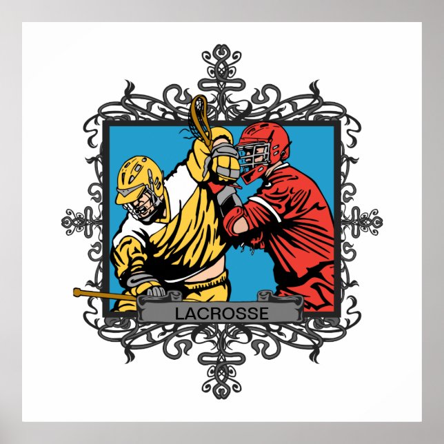 Póster Lacrosse agresivo (Frente)