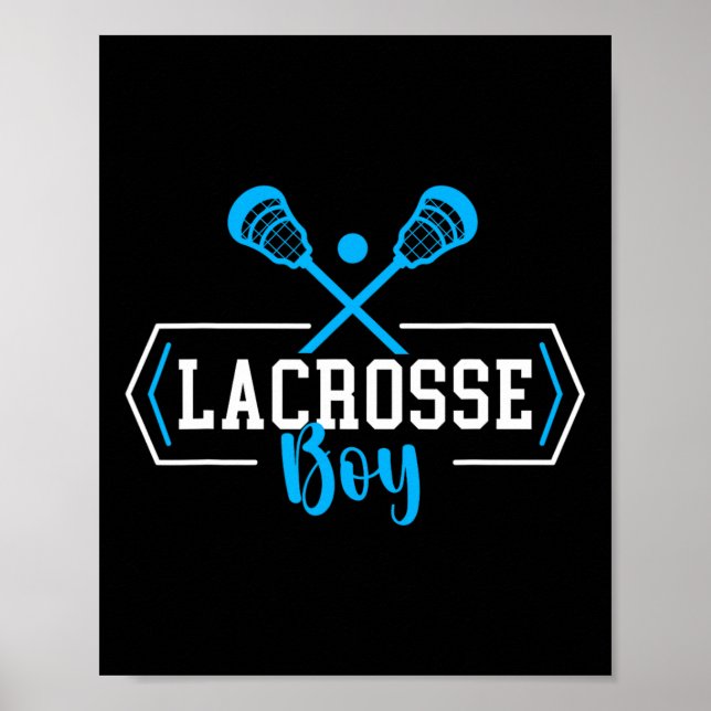 Póster Lacrosse Boy Player Lacrosse Jóvenes Niños 1 (Frente)