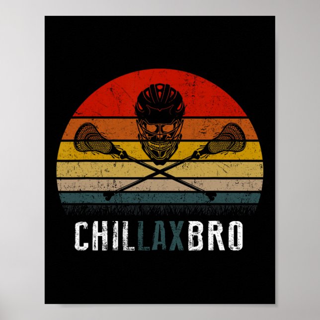 Póster Lacrosse Chillax Bro Vintage (Frente)