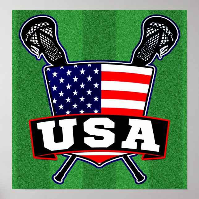 Póster Lacrosse de Estados Unidos (Frente)
