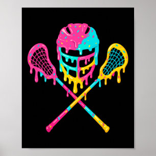 Póster Lacrosse Drip Lax Helmet Hielo Crema Sticks