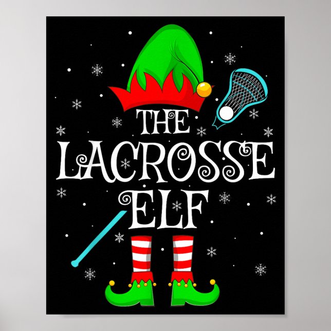 Póster Lacrosse Elf Christmas Family Elf Squad Srts Playe (Frente)