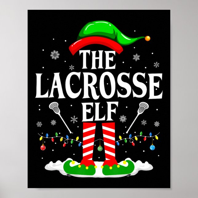 Póster Lacrosse Elf Funny Matching Xmas Lacrosse Chris (Frente)