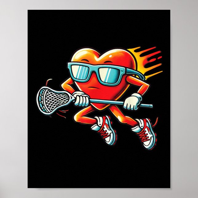 Póster Lacrosse Funny Lacrosse Jugador Valen (Frente)