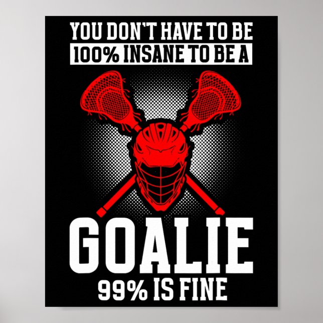 Póster Lacrosse Goalie Lacrosse Glove Stick Lax Goalie 1 (Frente)