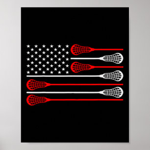 Póster Lacrosse Goalie Lacrosse Glove Stick Lax Goalie U