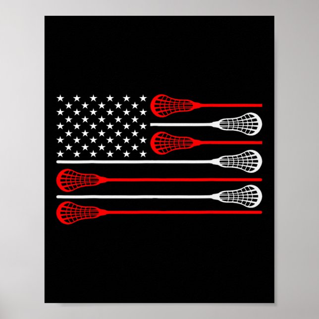 Póster Lacrosse Goalie Lacrosse Glove Stick Lax Goalie U (Frente)