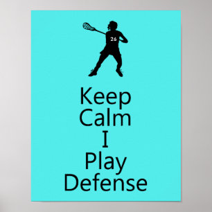 Póster LaCrosse mantiene la defensa del juego de la calma