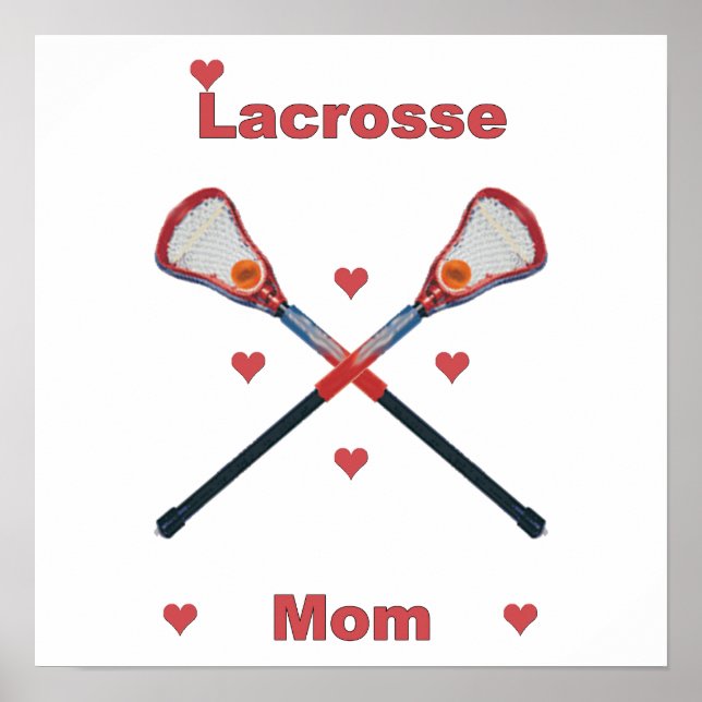 Póster Lacrosse Mom Hearts (Frente)