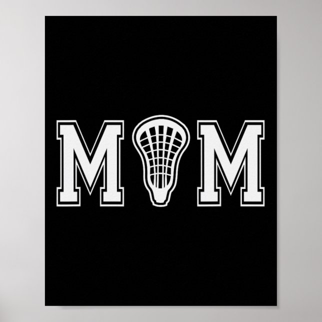 Póster Lacrosse Para Mamá Con Lax Stick Head Regalo Para  (Frente)