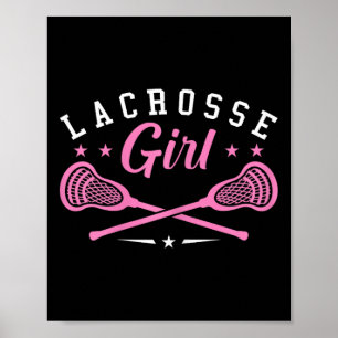 Póster Lacrosse Player Funny Lacrosse Chica Lax Sport Lac