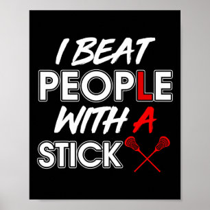 Póster Lacrosse Player Funny Tee Lax I Golpea A La Gente 
