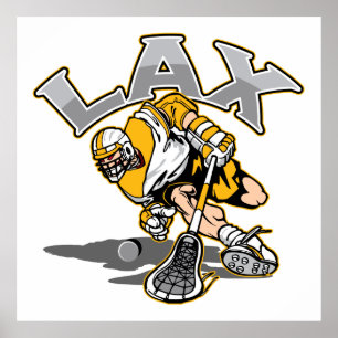 Póster Lacrosse Player Uniforme Amarillo