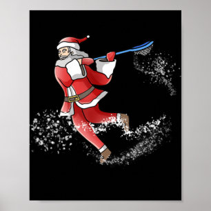 Póster Lacrosse Santa Navidades Guay Lax Sport Ugly X-Mas