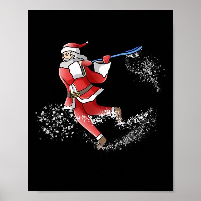 Póster Lacrosse Santa Navidades Guay Lax Sport Ugly X-mas (Frente)
