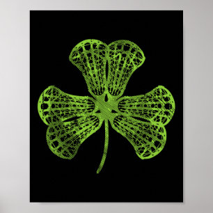 Póster Lacrosse Shamrock Clover Día de San Patricio Jugad