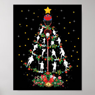 Póster Lacrosse Sports Lover Xmas Santa Hat Lacrosse Chri