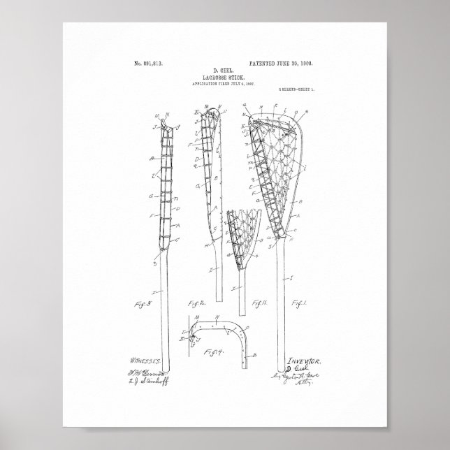 Póster Lacrosse-stick Patent (Frente)