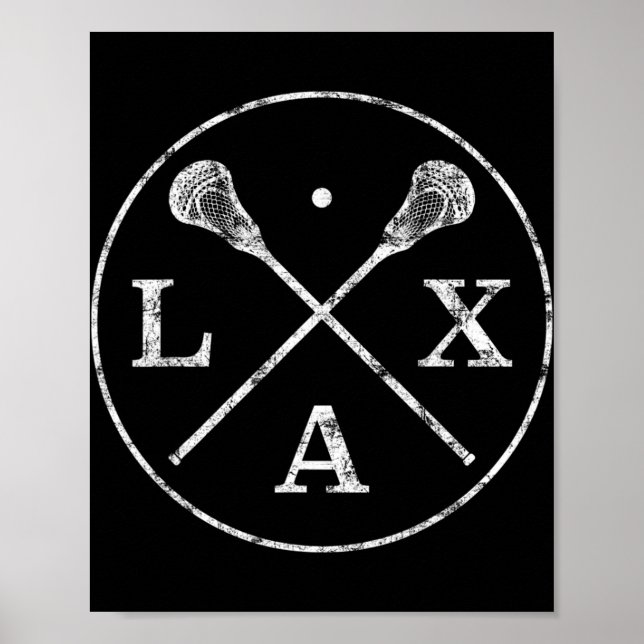 Póster Lacrosse Sticks Emblem I Tee para jugadores LAX y (Frente)