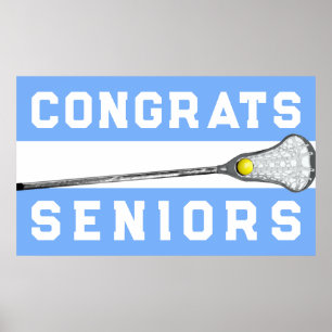 Póster Lacrosse Team Light Blue Senior Night Poster