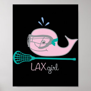 Póster Lacrosse Tees para chicas Máscara de Ballena Rosa