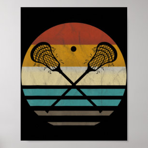 Póster Lacrosse Vintage Retro Lacrosse Stick Sun Gift