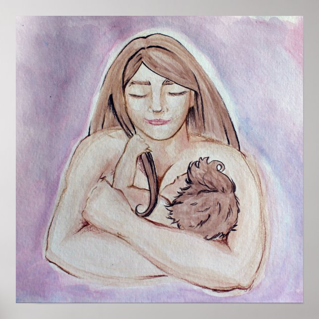 Póster Lactancia materna y bebé (Frente)