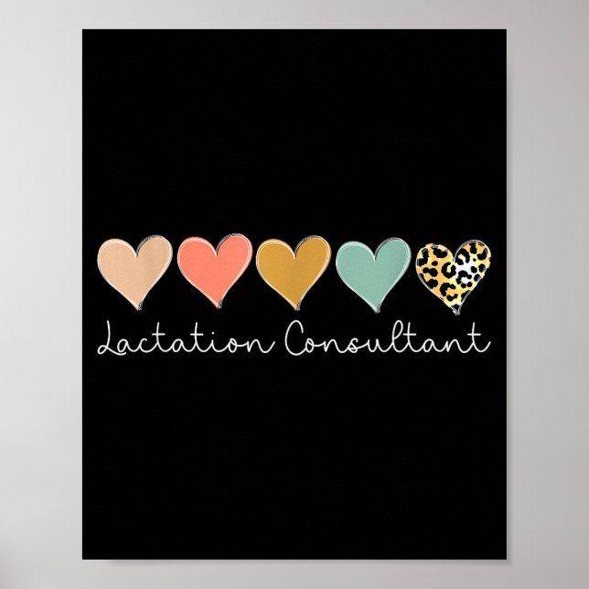 Póster Lactation Consultant Leopard Heart, Valentines Day (Frente)