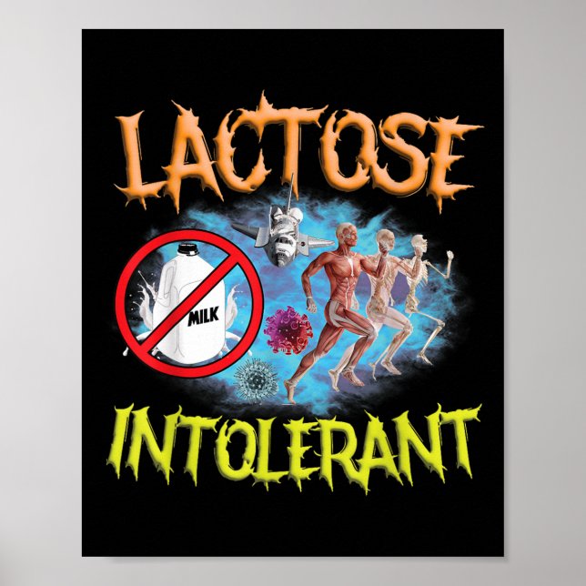 Póster Lactosa Intolerante Humor Irónico Sarcástico Graci (Frente)