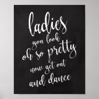 Ladies Bathroom Chalboard 8x10 Wedding Sign