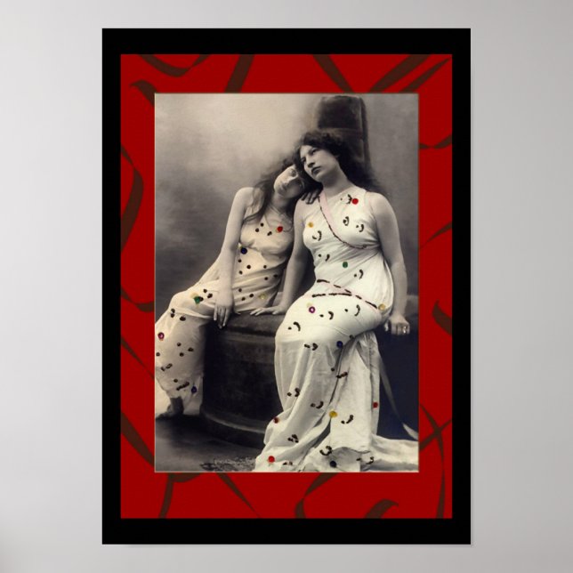 Póster Ladies with long hair  Victorian image (Frente)