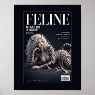 Póster Lado Salvaje Felino de Moda Chica Portada Leopardo
