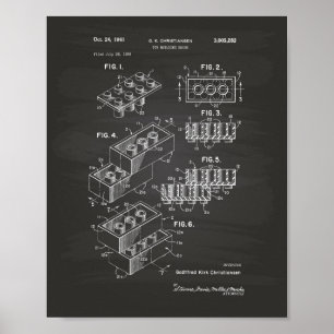 Póster Ladrillo de construcción de juguetes 1961 Patent A