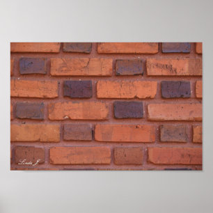 Póster Ladrillo rojo fondo lienzo o Poster