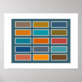 Póster Ladrillos de color (retro)