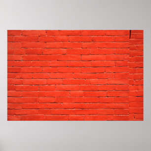 Póster Ladrillos rojos en la pared de ladrillos