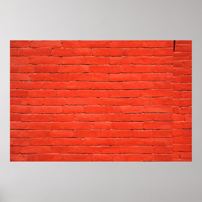 Póster Ladrillos rojos en la pared de ladrillos (Frente)