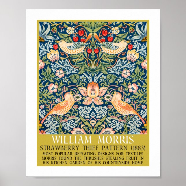 Póster ladrón de fresa - Diseño de William Morris (Frente)